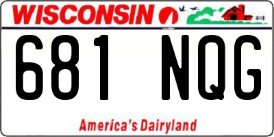 WI license plate 681NQG