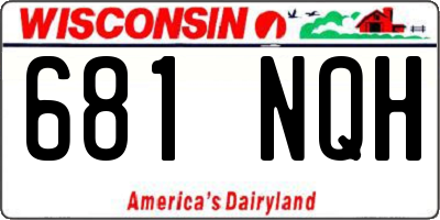 WI license plate 681NQH