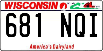 WI license plate 681NQI