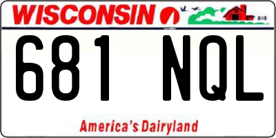 WI license plate 681NQL