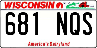 WI license plate 681NQS