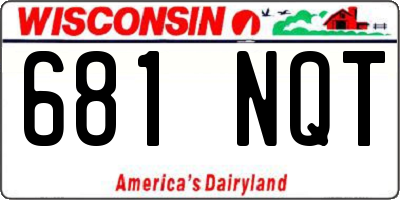 WI license plate 681NQT