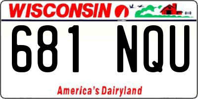 WI license plate 681NQU