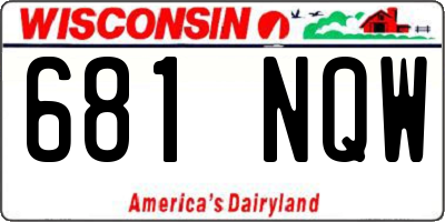 WI license plate 681NQW