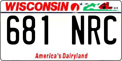 WI license plate 681NRC