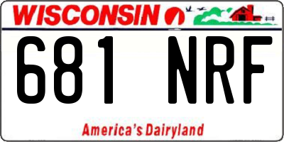 WI license plate 681NRF