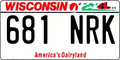 WI license plate 681NRK