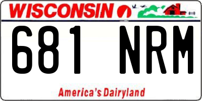 WI license plate 681NRM