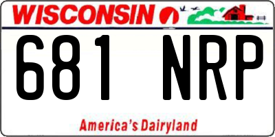 WI license plate 681NRP