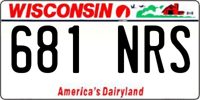 WI license plate 681NRS
