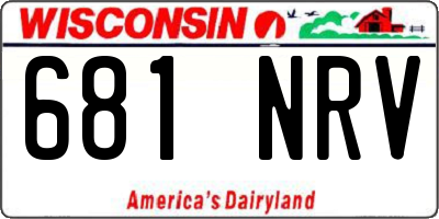 WI license plate 681NRV
