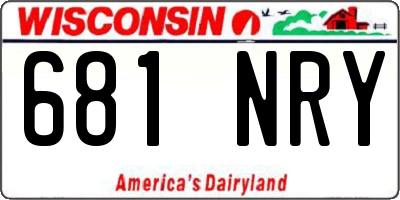 WI license plate 681NRY