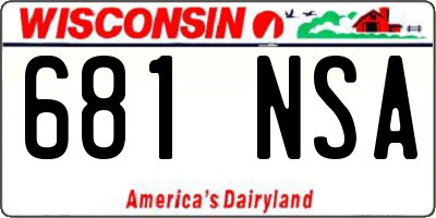 WI license plate 681NSA