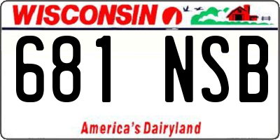 WI license plate 681NSB