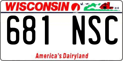 WI license plate 681NSC