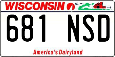WI license plate 681NSD