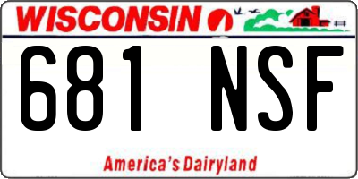 WI license plate 681NSF