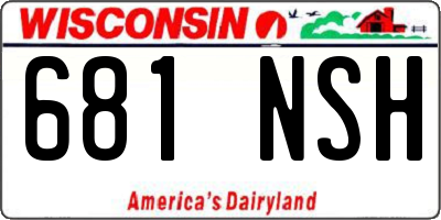 WI license plate 681NSH