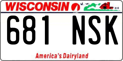 WI license plate 681NSK