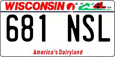 WI license plate 681NSL