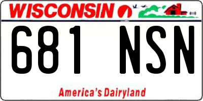 WI license plate 681NSN