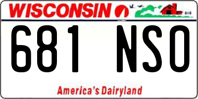WI license plate 681NSO