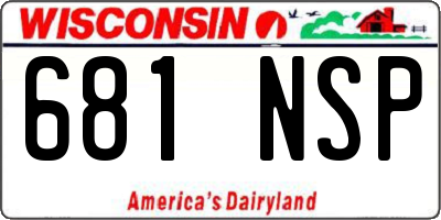 WI license plate 681NSP