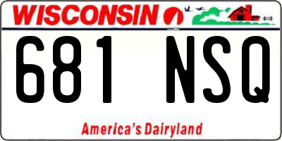 WI license plate 681NSQ