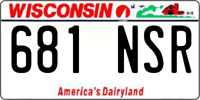 WI license plate 681NSR