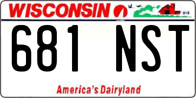 WI license plate 681NST