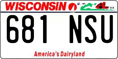 WI license plate 681NSU