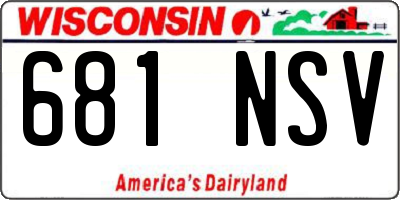 WI license plate 681NSV