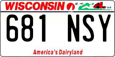 WI license plate 681NSY