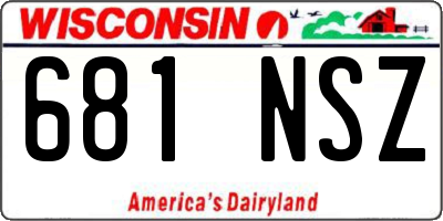 WI license plate 681NSZ