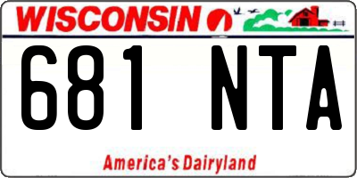 WI license plate 681NTA