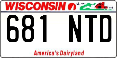 WI license plate 681NTD