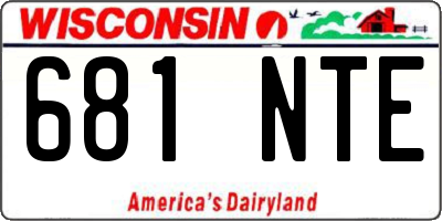 WI license plate 681NTE