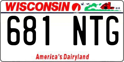 WI license plate 681NTG