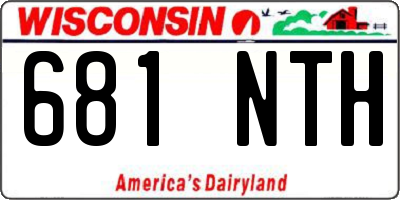 WI license plate 681NTH