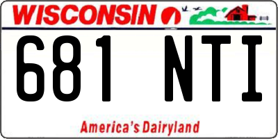 WI license plate 681NTI
