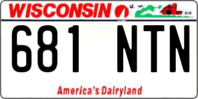 WI license plate 681NTN