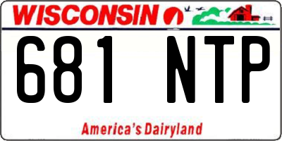 WI license plate 681NTP