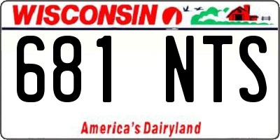 WI license plate 681NTS