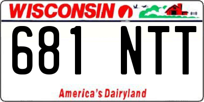 WI license plate 681NTT