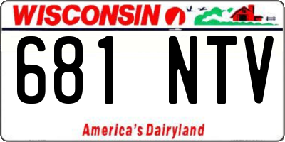 WI license plate 681NTV