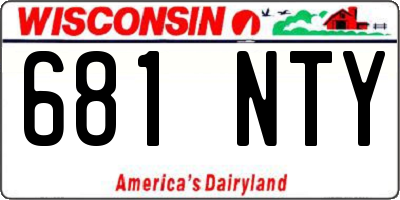 WI license plate 681NTY