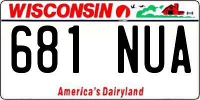 WI license plate 681NUA