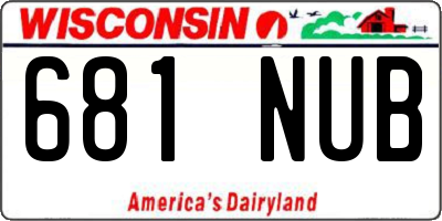 WI license plate 681NUB