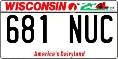 WI license plate 681NUC