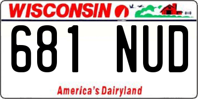 WI license plate 681NUD